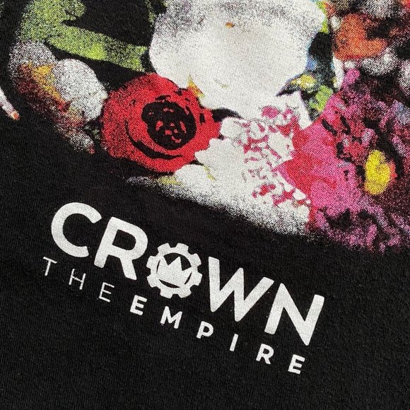 Crown The Empire S Floral Skull Graphic Band Tee T-Shirt Short Sleeve Metalcore - Picture 6 of 10